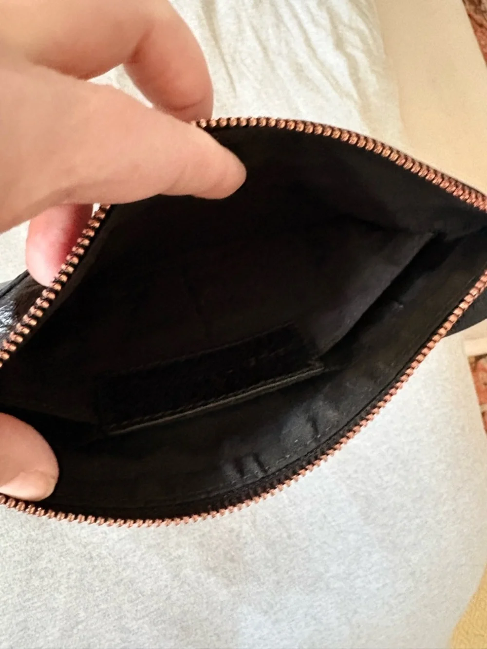 Balenciaga Black Leather Wristlet Clutch with Rose Gold Hardware - Picture 5 of 11